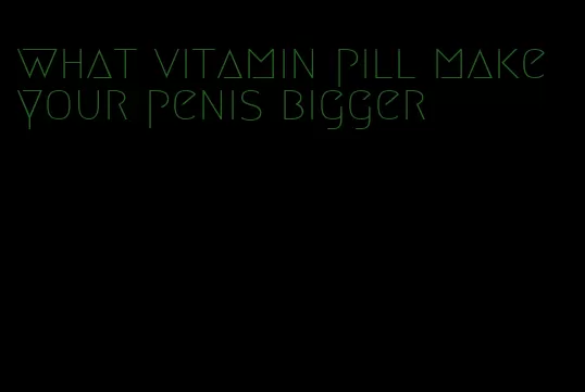 what vitamin pill make your penis bigger